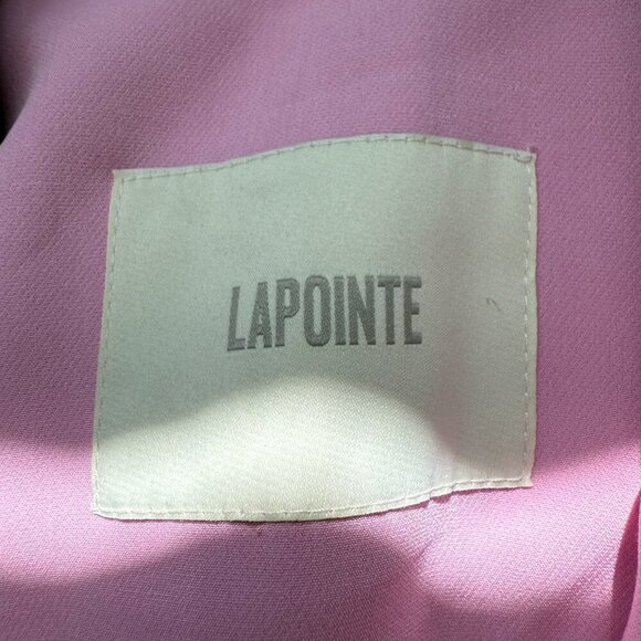 LAPOINTE Matte Crepe Broad Shoulder Blazer Jacket Womens 6 Blossom Pink Chic NWT - Picture 14 of 16